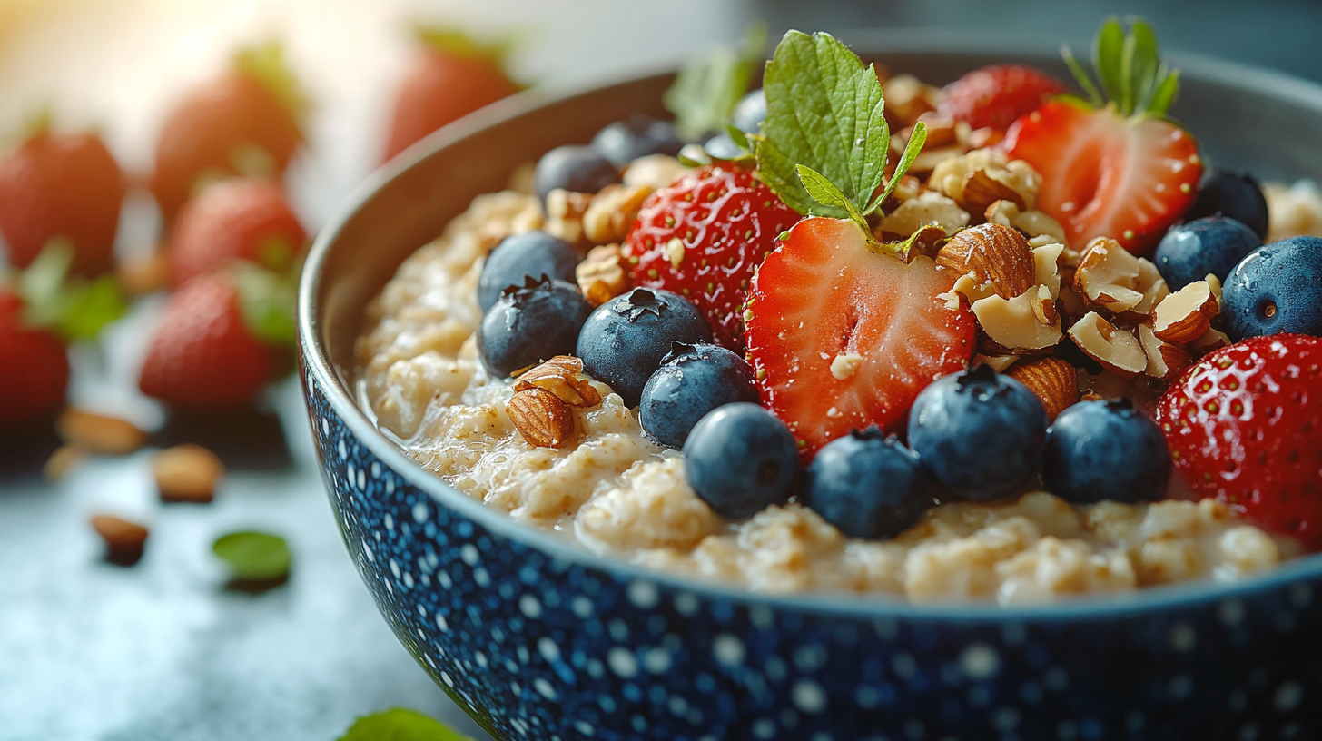Oatmeal with Berries and Almond Butter
